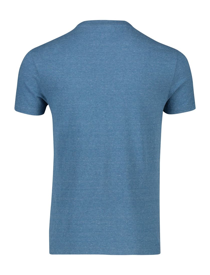 blauw Superdry t-shirt gemeleerd katoen