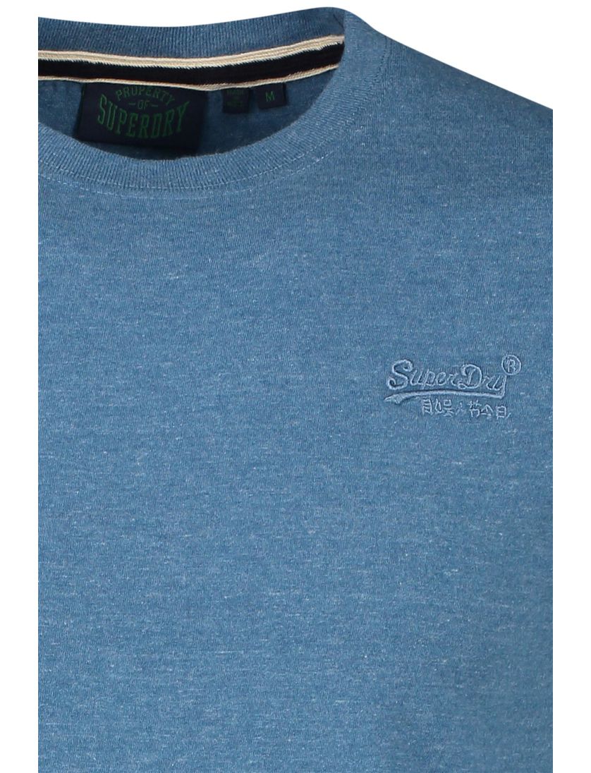 blauw Superdry t-shirt gemeleerd katoen