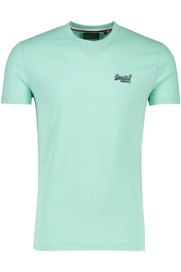 Superdry katoenen t-shirt groen opdruk ronde hals