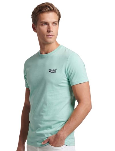 Superdry Superdry katoenen t-shirt groen opdruk ronde hals