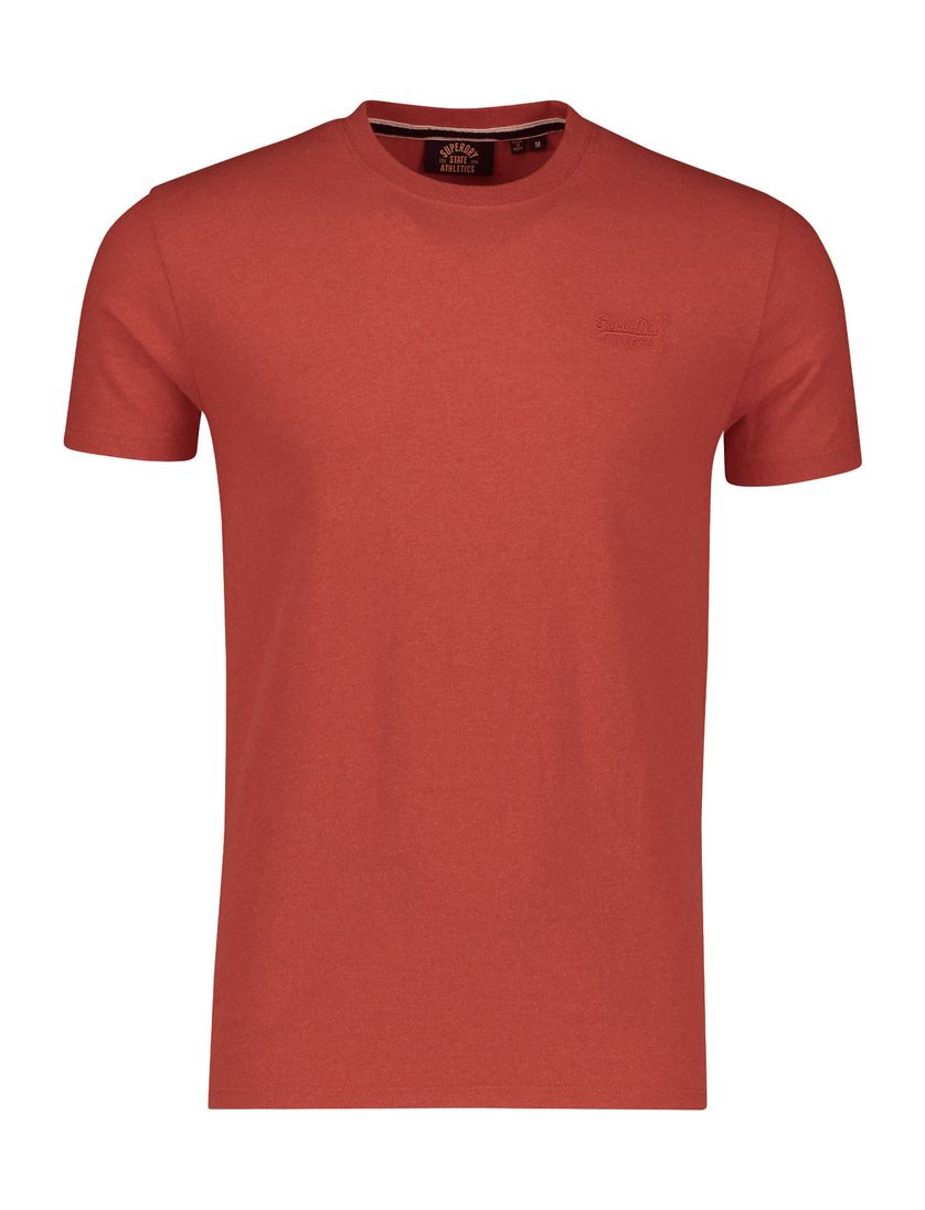 Katoenen Superdry t-shirt effen oranje