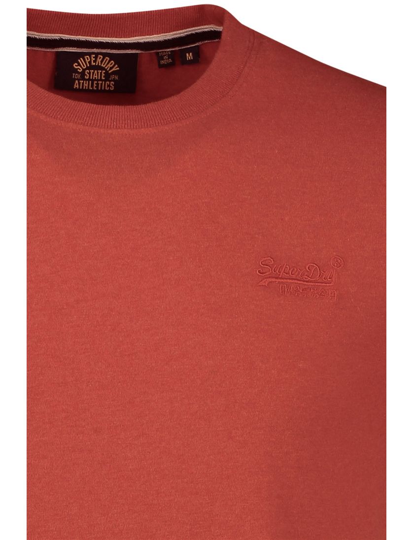 Katoenen Superdry t-shirt effen oranje