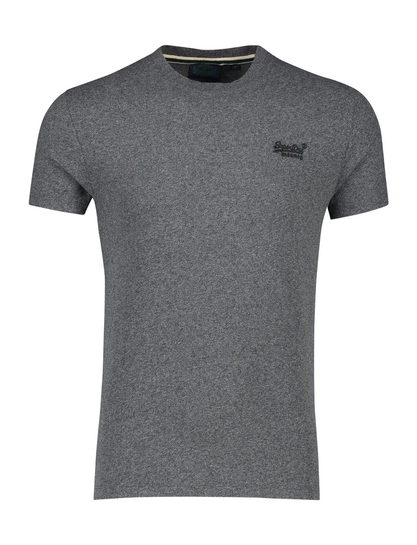 Katoenen Superdry t-shirt grijs gemeleerd