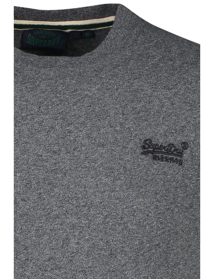 Katoenen Superdry t-shirt grijs gemeleerd