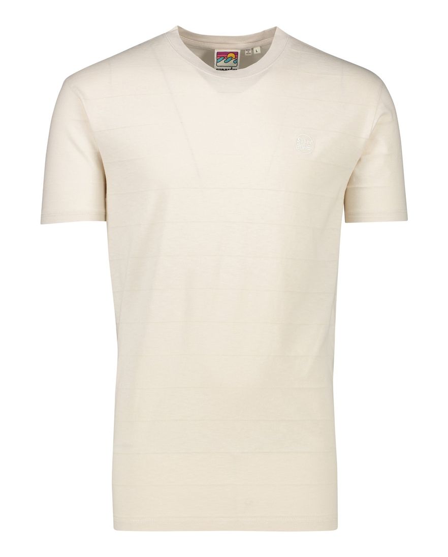 Superdry t-shirt strepen structuur beige