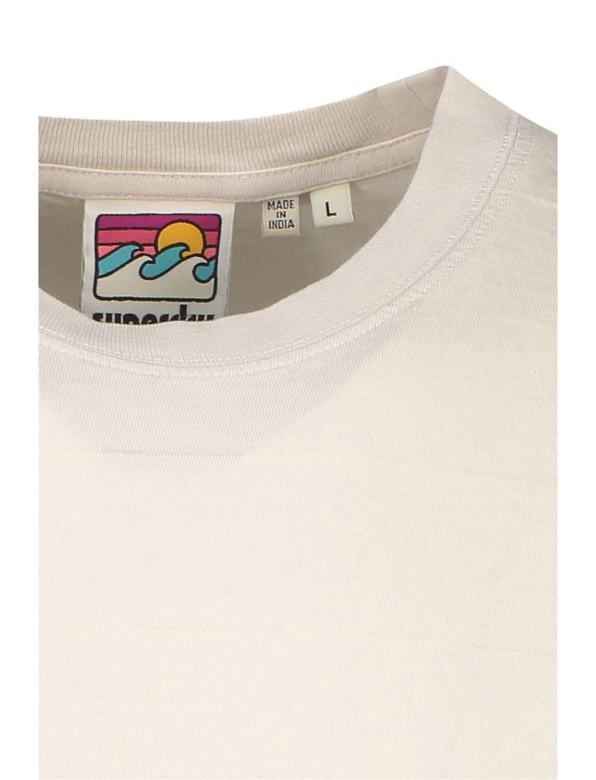 Superdry t-shirt ecru structuur strepen