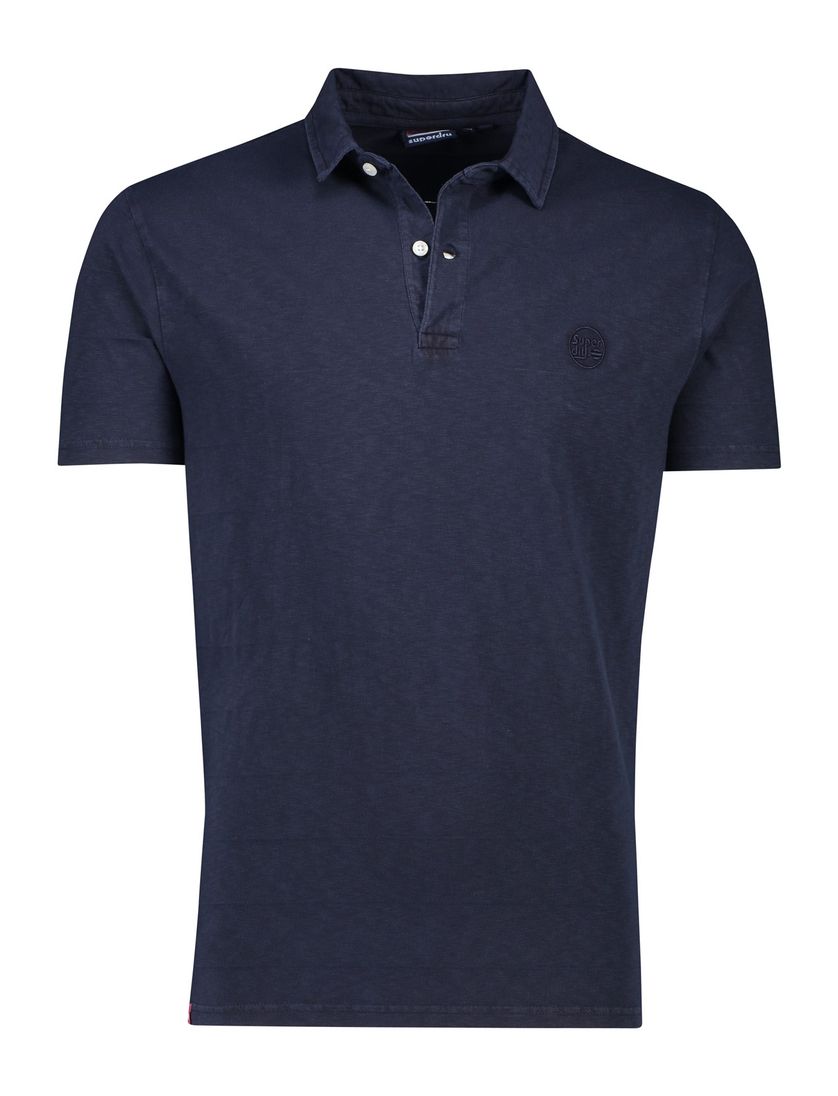 Superdry polo donkerblauw gemêleerd katoen