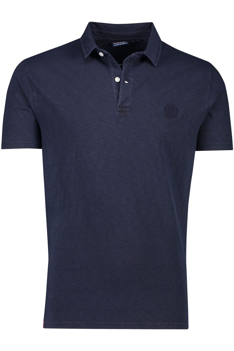 Superdry polo slim fit donkerblauw gemêleerd