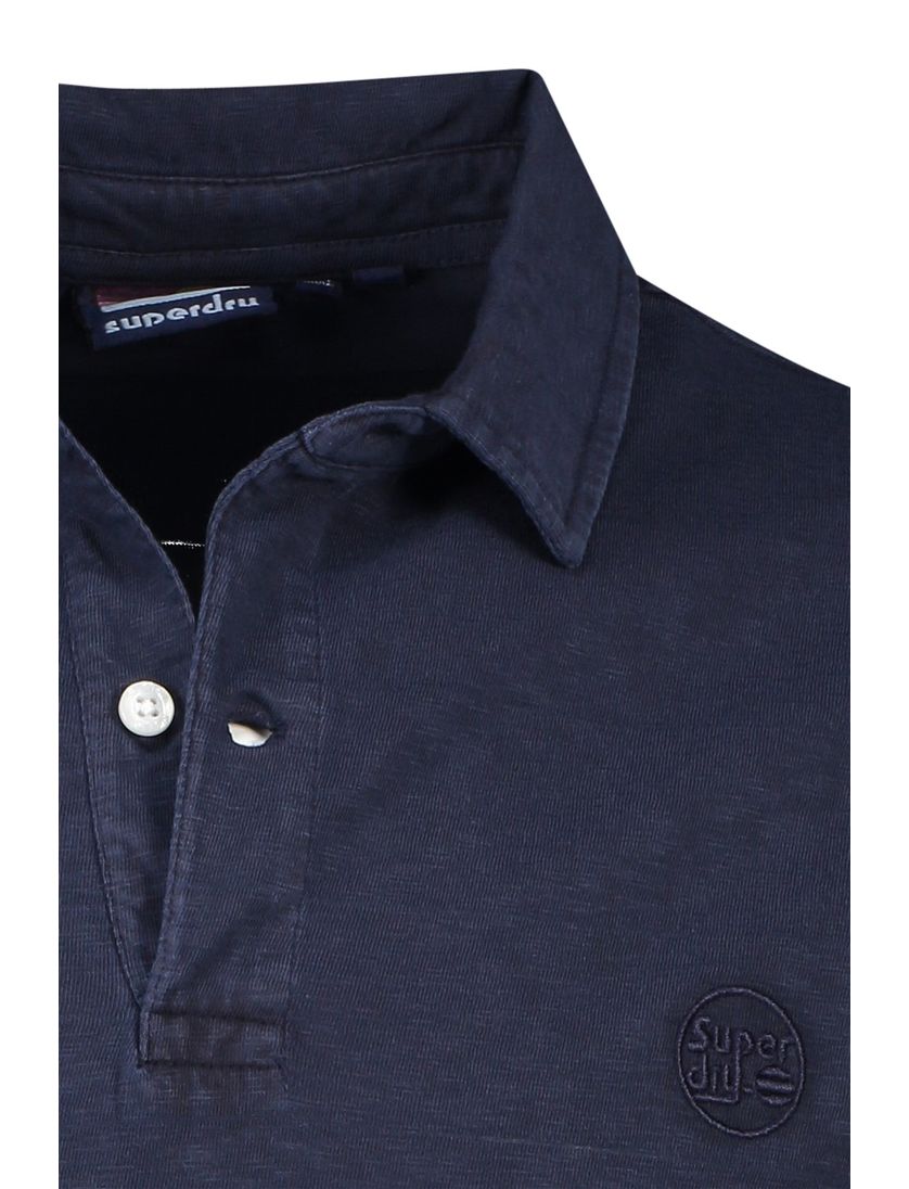Superdry polo donkerblauw gemêleerd katoen