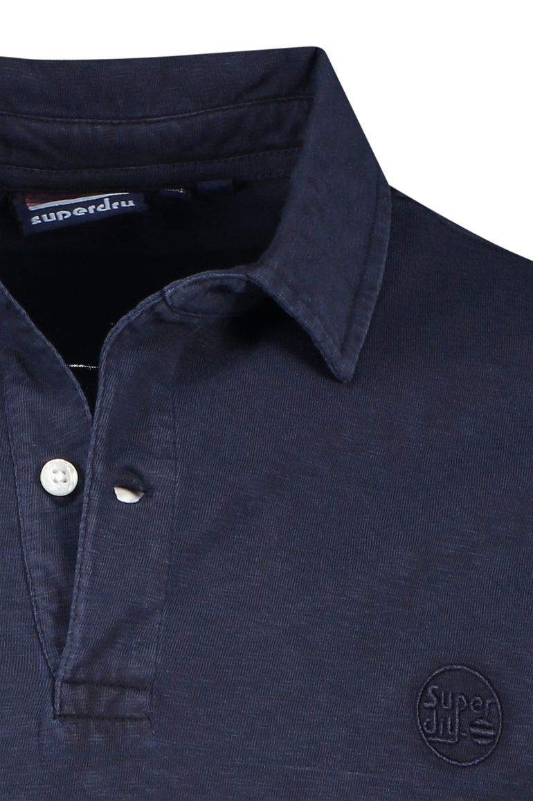 Superdry polo slim fit donkerblauw gemêleerd