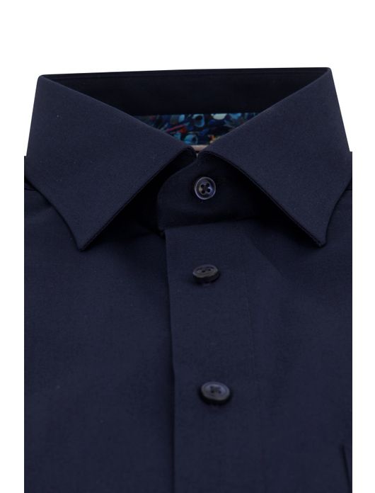 Olymp comfort fit overhemd korte mouw donkerblauw