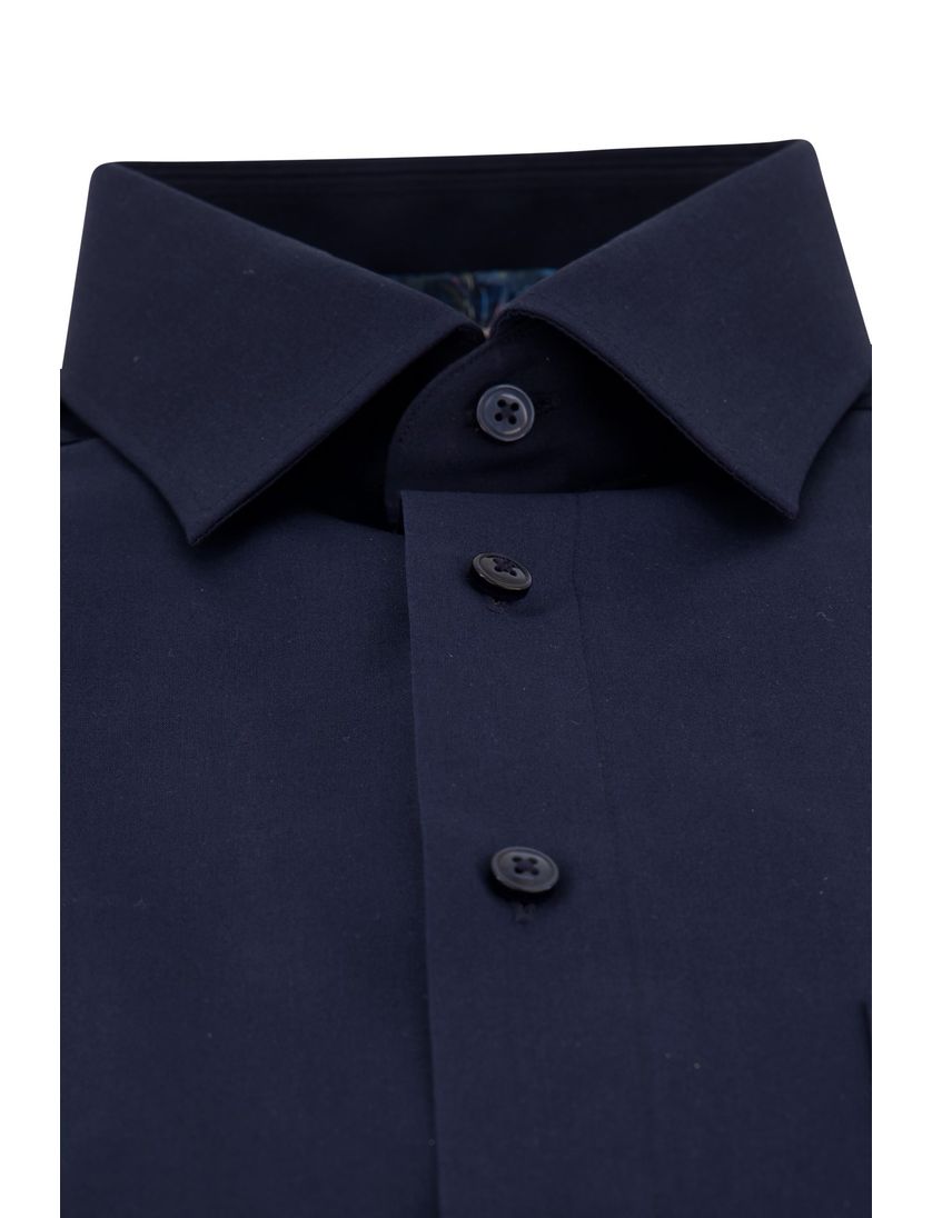 Olymp Comfort Fit overhemd Luxor borstzak donkerblauw katoen