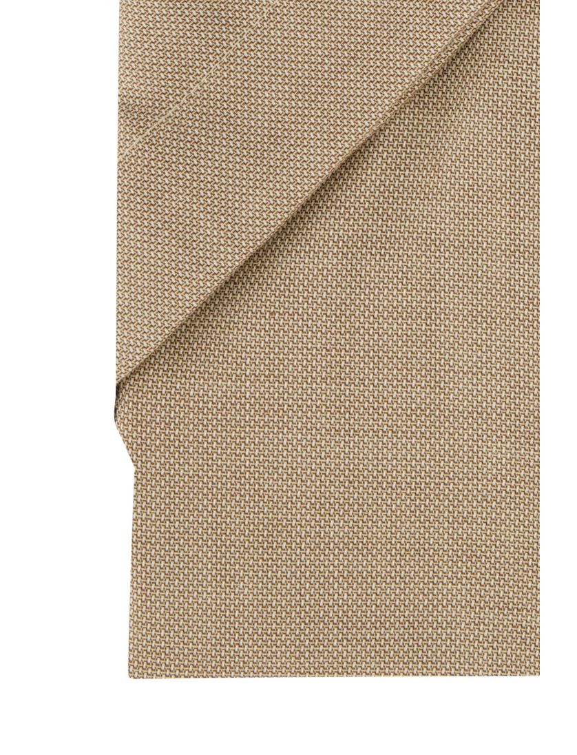 katoenen Olymp overhemd korte mouw Luxor Modern Fit effen bruin