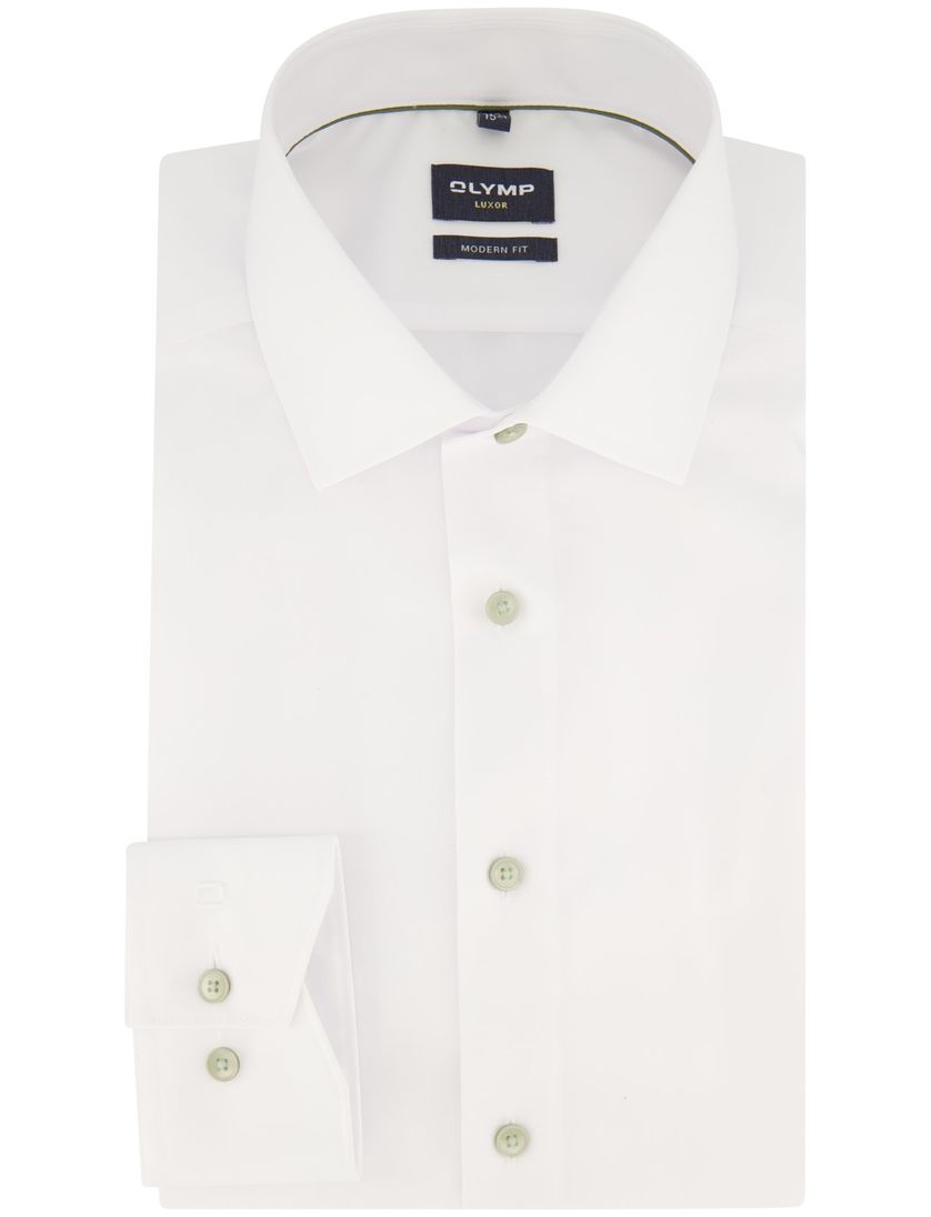 Olymp katoenenoverhemd Luxor Modern Fit wit strijkvrij