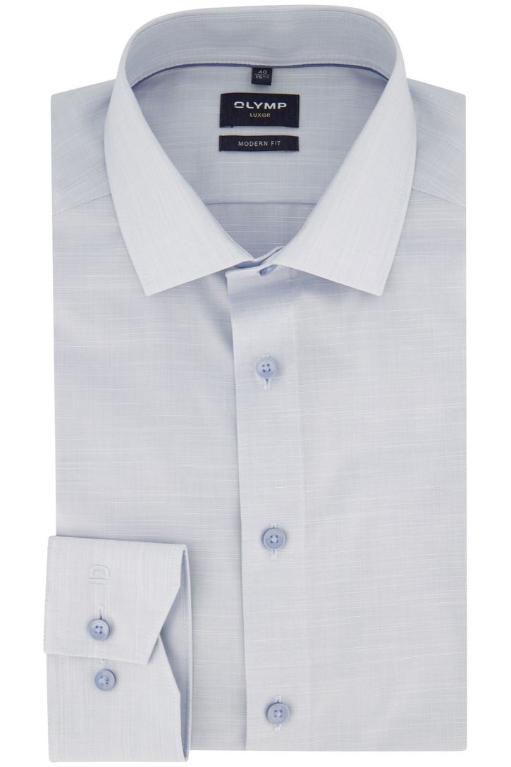 Olymp overhemd lichtblauw Luxor Modern Fit strijkvrij katoen