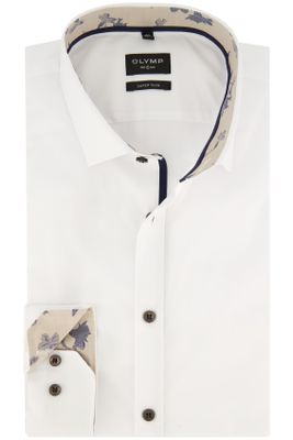 Olymp Olymp wit overhemd NO. six mouwlengte 7 katoen super slim fit