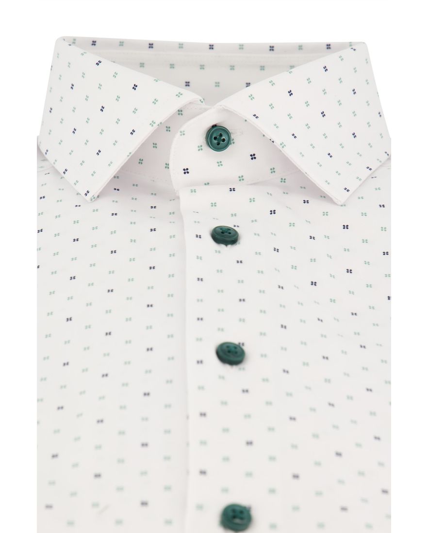 Olymp business overhemd 24/7 modern fitwit geprint katoen