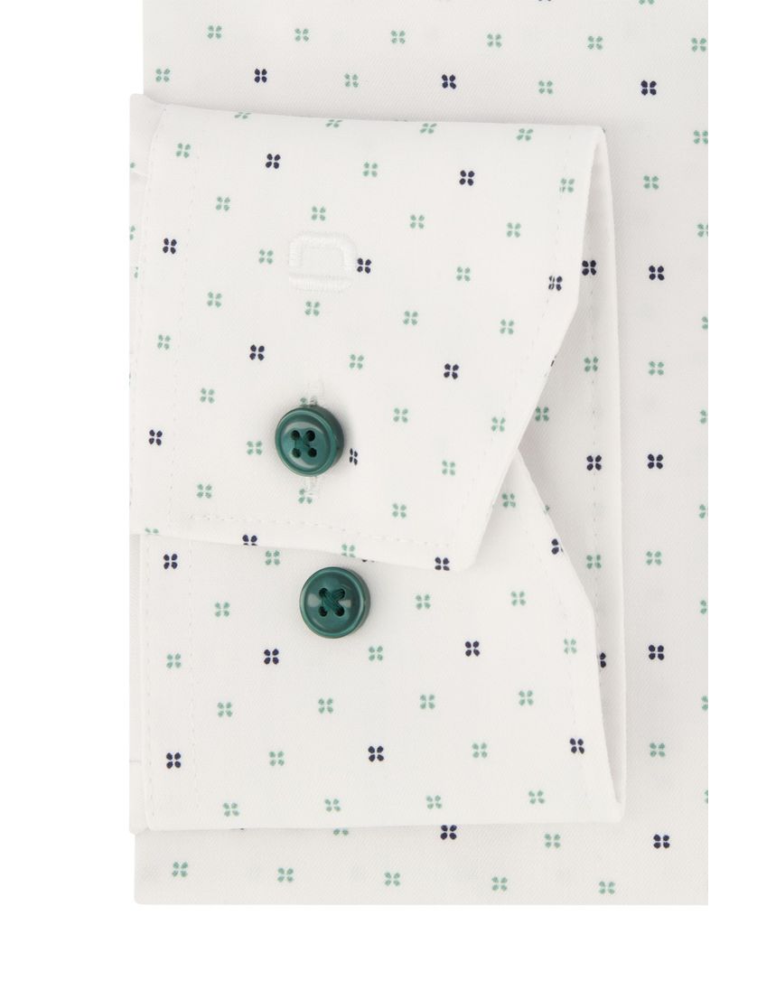 Katoenen Olymp business overhemd normale fit wit geprint