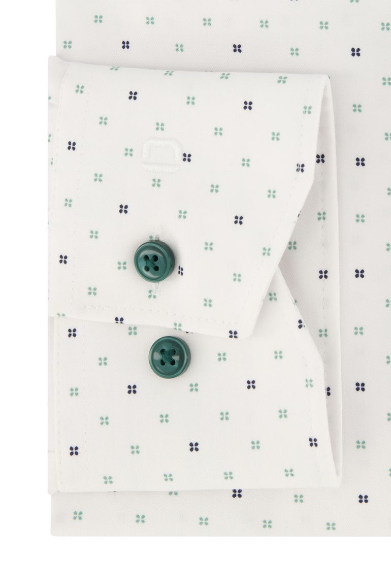 Olymp business overhemd 24/7 modern fitwit geprint katoen