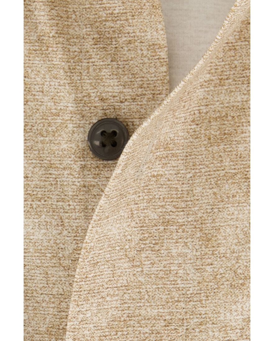 katoenen Olymp business overhemd normale fit beige geprint