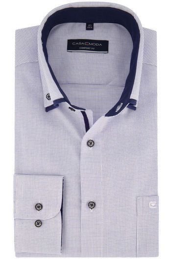Casa Moda Zakelijk Casa Moda overhemd wijde fit blauw print