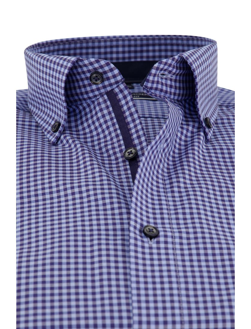 Casa Moda overhemd blauw Comfort Fit geruit