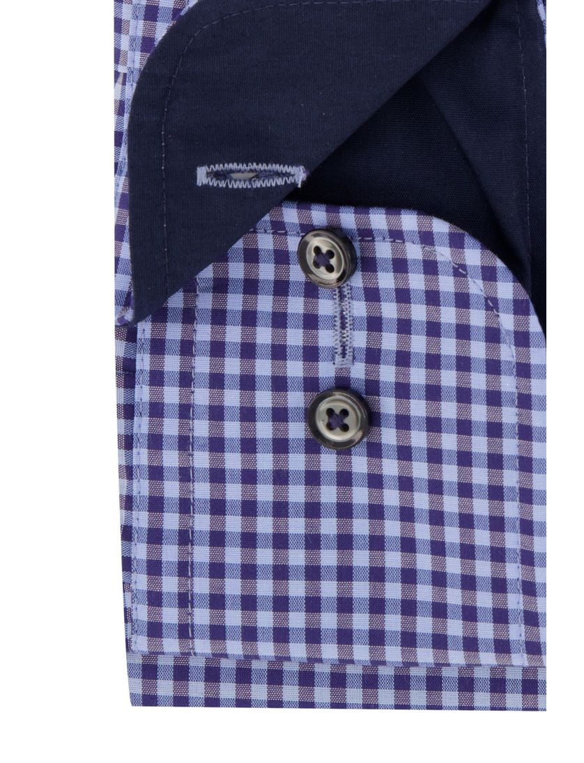 Casa Moda overhemd blauw Comfort Fit geruit