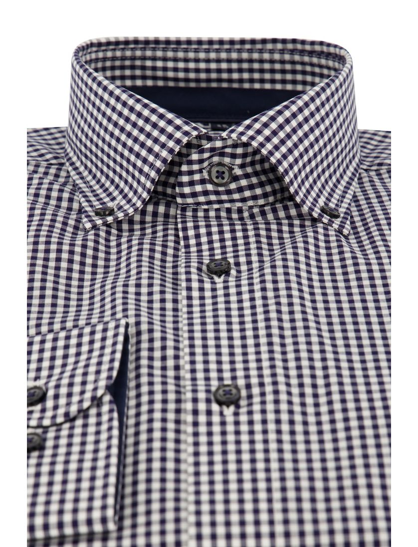 Navy Casa Moda overhemd geruit wijde fit