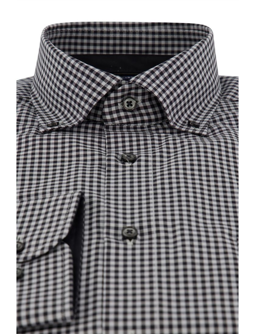 Casa Moda overhemd geruit Comfort Fit zwart