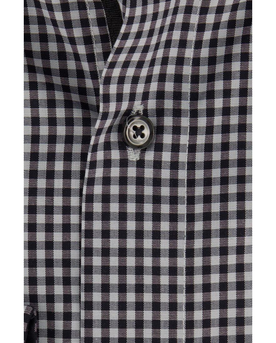 Casa Moda overhemd Comfort Fit zwart wit geruit