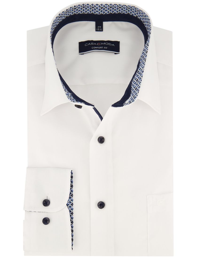 Casa Moda business overhemd Comfort Fit wit effen