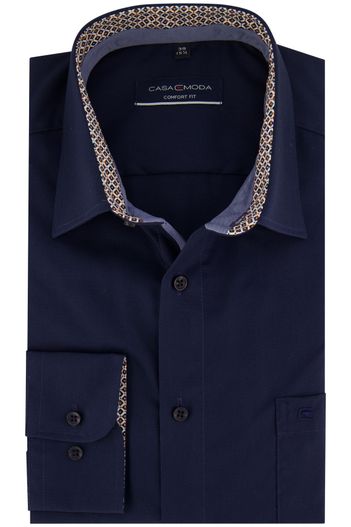 Casa Moda Casa Moda overhemd Comfort Fit navy effen
