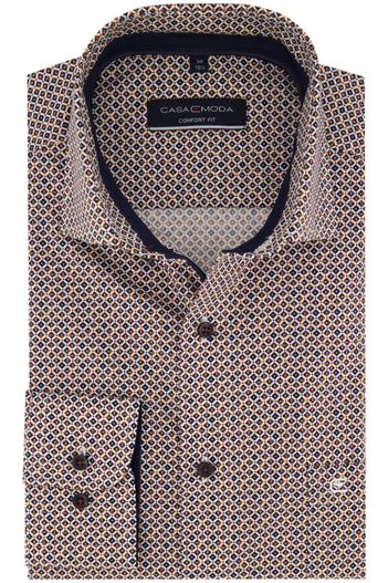 Casa Moda Casa Moda overhemd Comfort Fit rood geprint