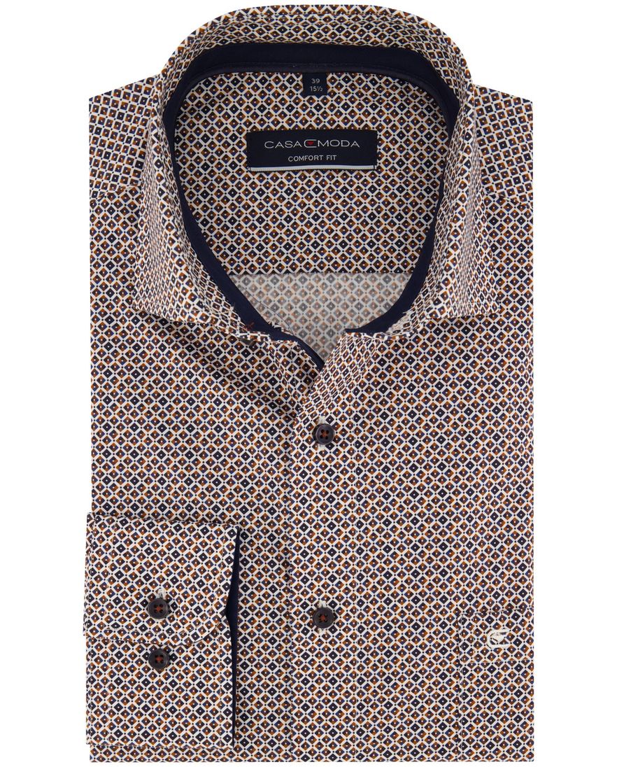 Casa Moda overhemd Comfort Fit rood geprint