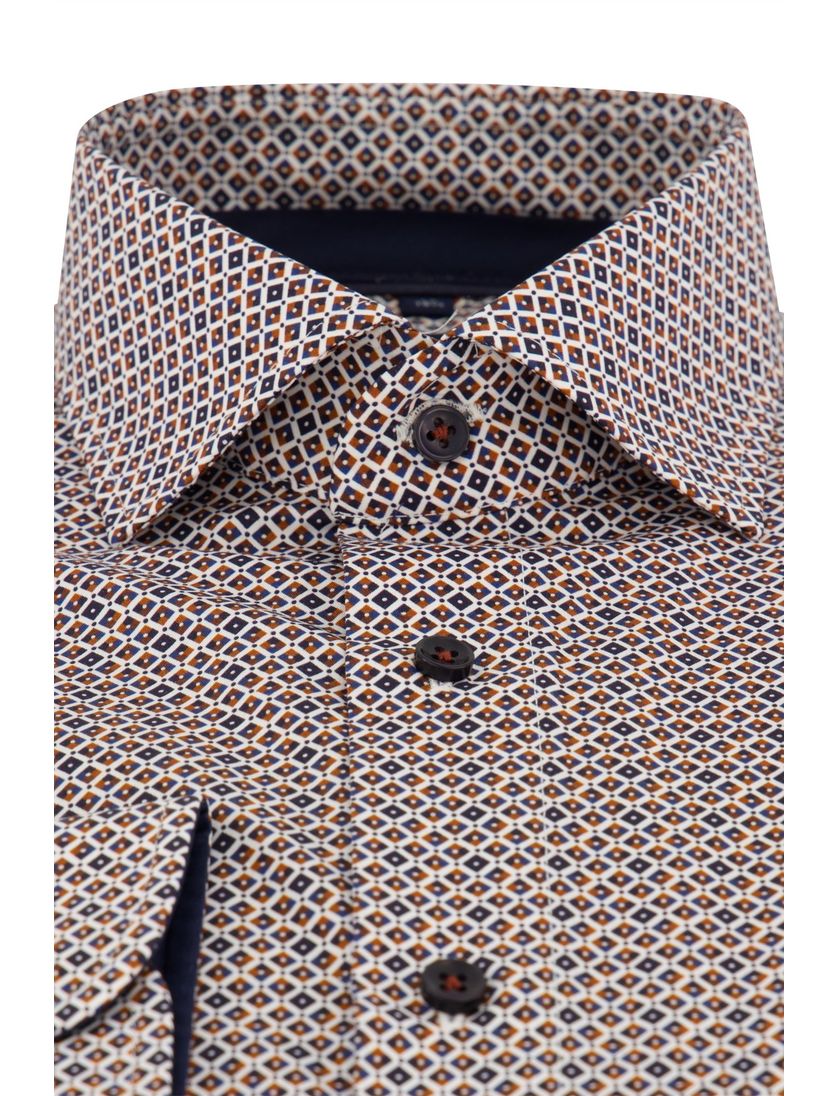 Casa Moda Comfort Fit overhemd wijde fit rood geprint