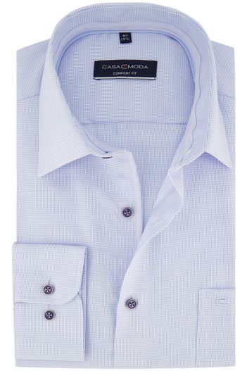 Casa Moda Casa Moda overhemd lichtblauw geprint strijkvrij