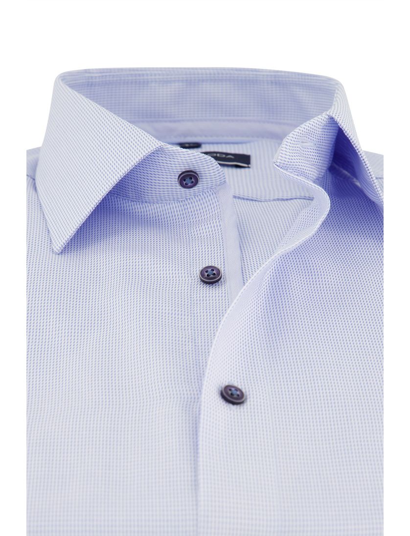 Casa Moda overhemd lichtblauw geprint strijkvrij