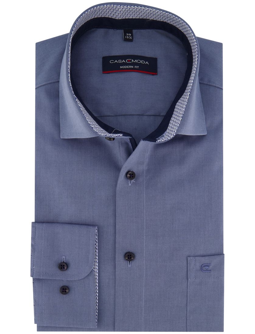 Casa Moda Modern Fit overhemd blauw effen