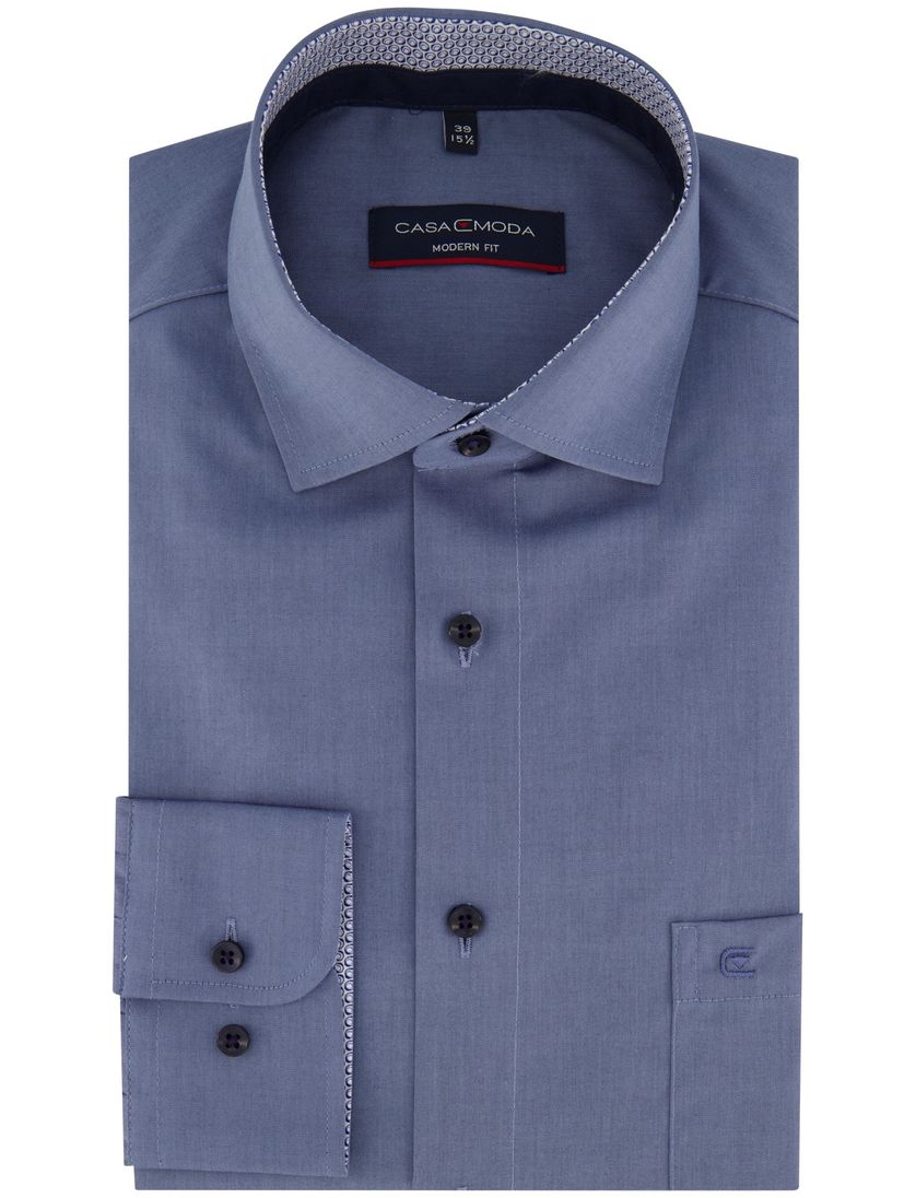 Casa Moda Modern Fit overhemd blauw effen