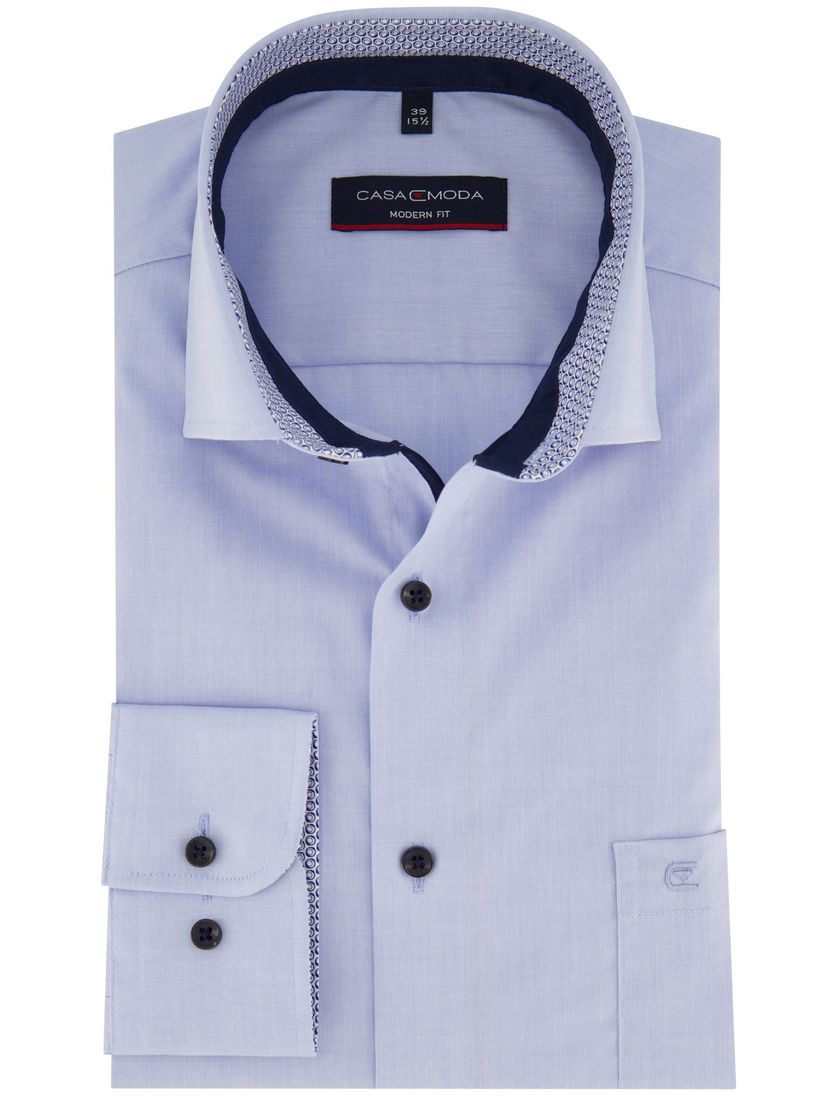 Casa Moda overhemd lichtblauw effen