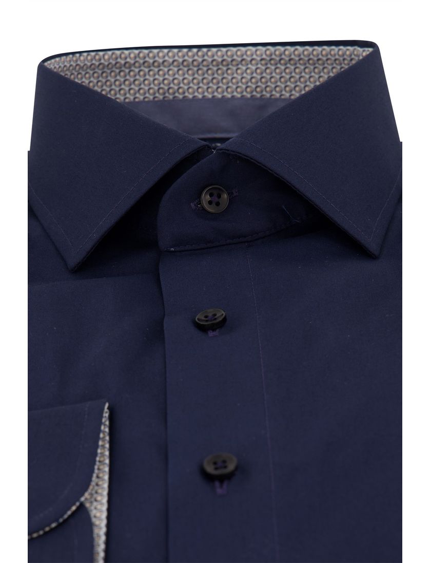 Casa Moda Modern Fit overhemd donkerblauw borstzak