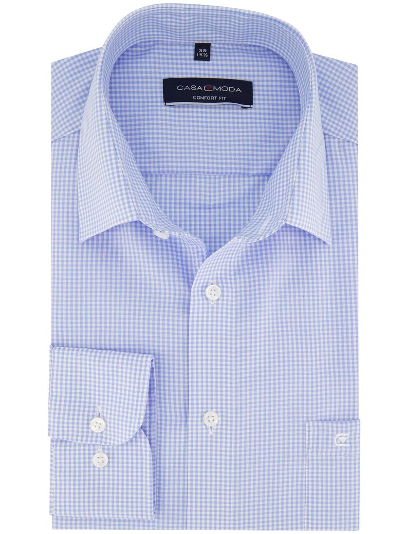 Casa Moda overhemd lichtblauw geruit