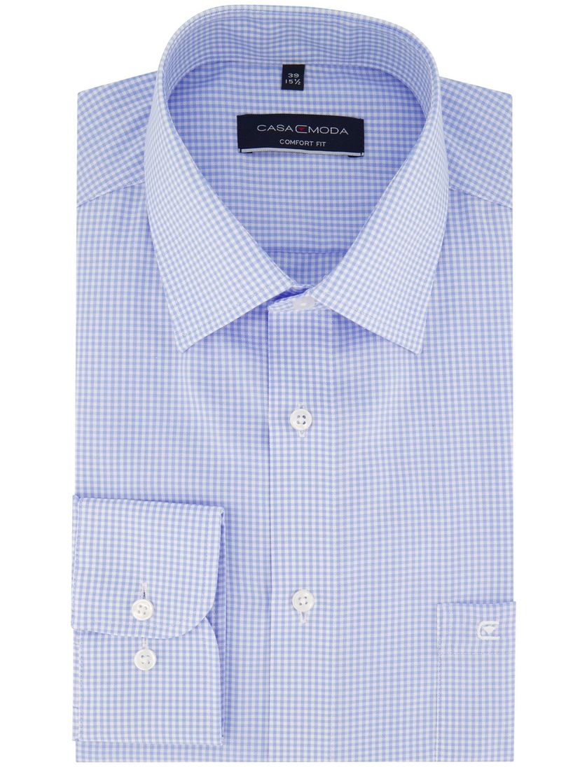 Casa Moda overhemd lichtblauw geruit