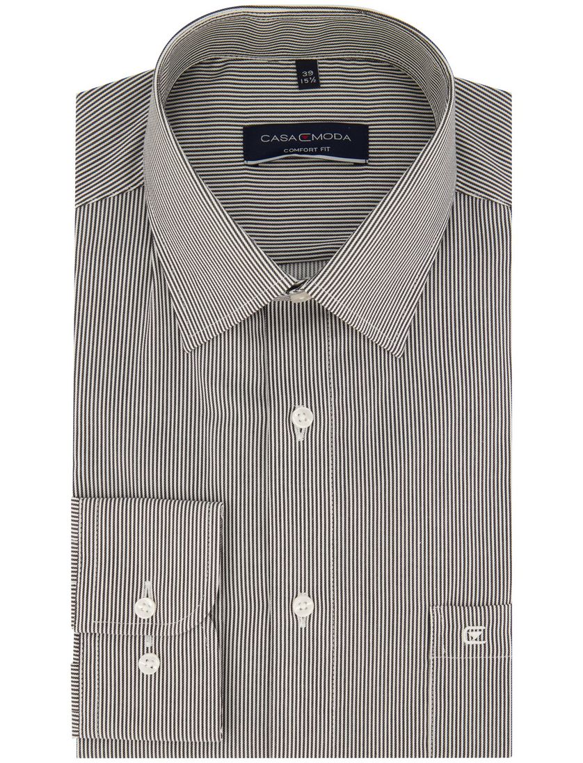 Casa Moda overhemd zwart gestreept