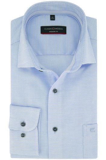 Casa Moda Strijkvrij Casa Moda business overhemd blauw geprint