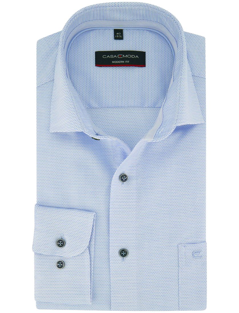 Strijkvrij Casa Moda business overhemd blauw geprint
