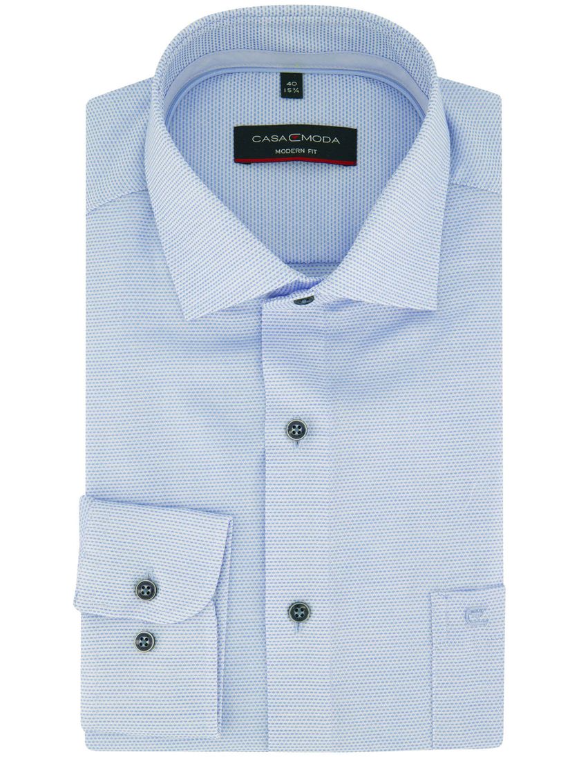 Strijkvrij Casa Moda business overhemd blauw geprint