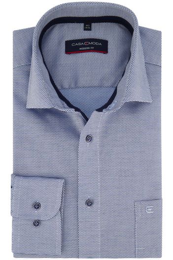 Casa Moda Strijkvrij Casa Moda overhemd normale fit blauw geprint