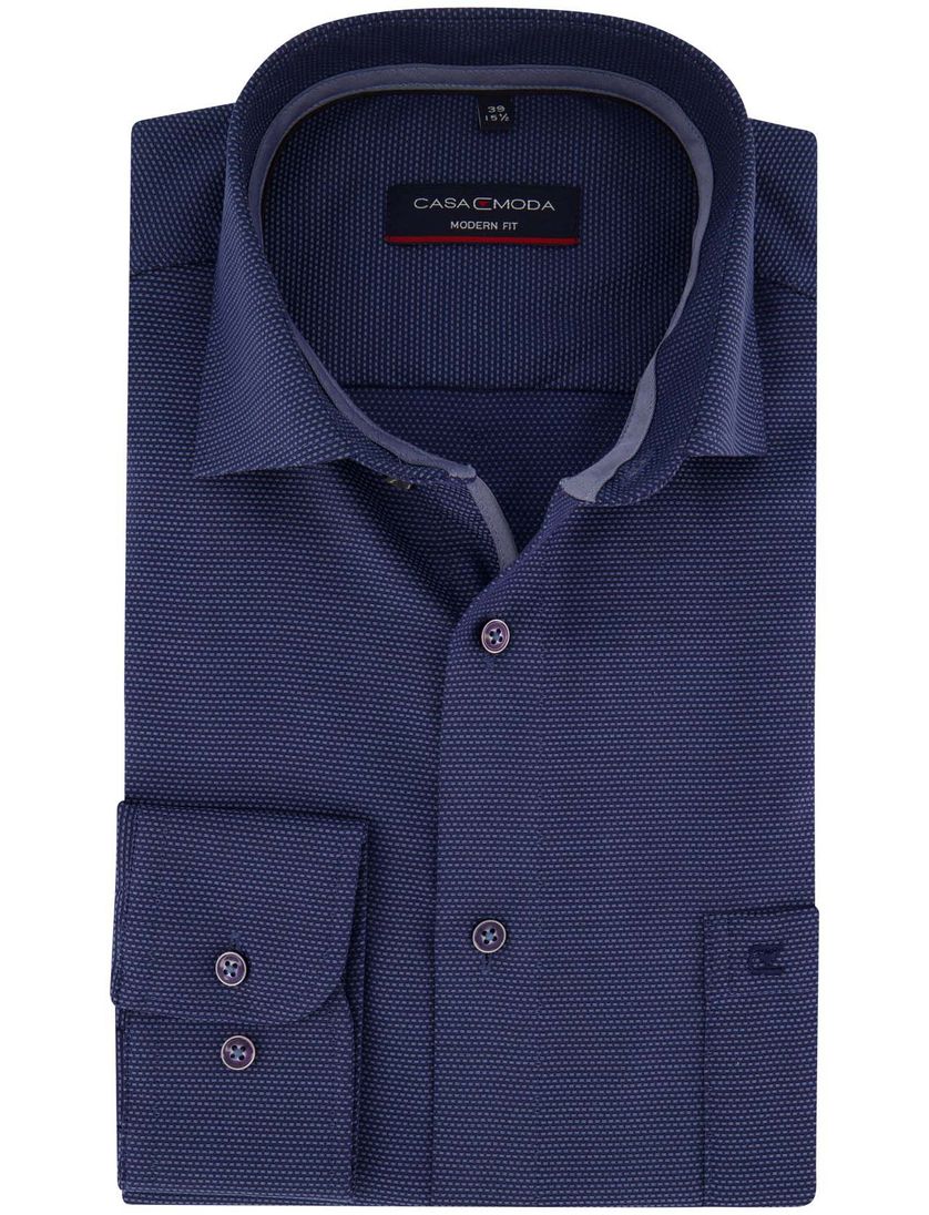 Navy Casa Moda business overhemd normale fit