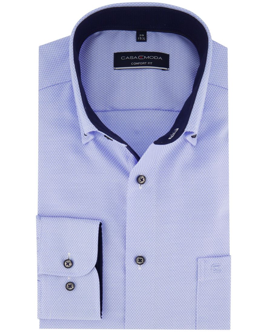 Casa Moda overhemd Comfort Fit blauw geprint